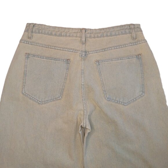 Pretty Little Thing Womens Size 8 Jeans Vintage Wash Wide Leg Low Rise Jeans Y2K - Picture 7 of 10